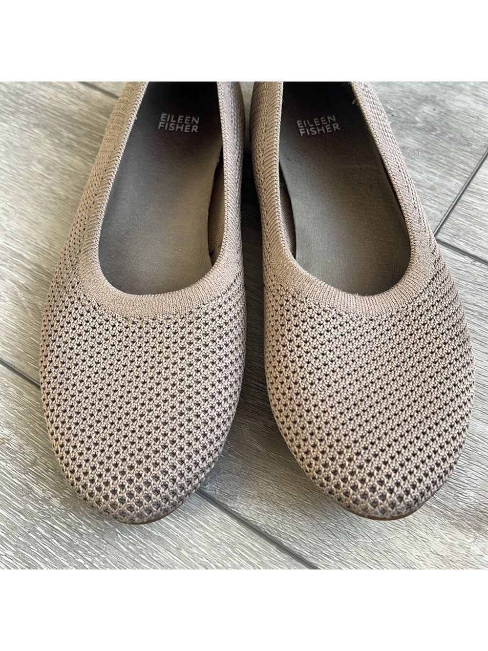 Eileen fisher Naomi recycles stretch knotted neutral round toe flats size 10 - Picture 4 of 14